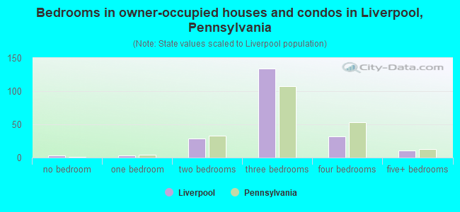 Bedrooms in owner-occupied houses and condos in Liverpool, Pennsylvania