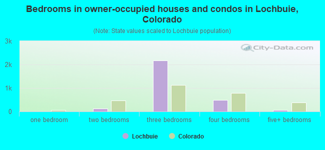 Bedrooms in owner-occupied houses and condos in Lochbuie, Colorado