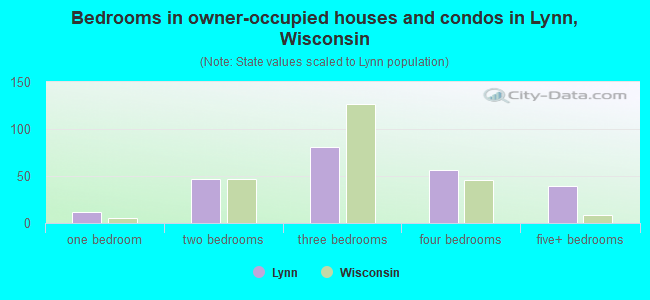 Bedrooms in owner-occupied houses and condos in Lynn, Wisconsin