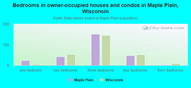 Bedrooms in owner-occupied houses and condos in Maple Plain, Wisconsin