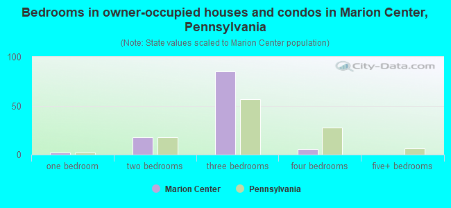 Bedrooms in owner-occupied houses and condos in Marion Center, Pennsylvania