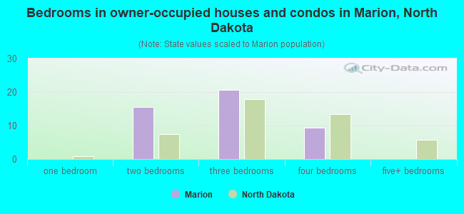 Bedrooms in owner-occupied houses and condos in Marion, North Dakota
