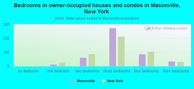 Bedrooms in owner-occupied houses and condos in Masonville, New York