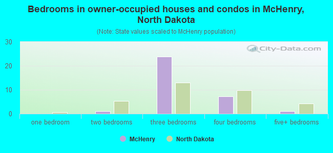 Bedrooms in owner-occupied houses and condos in McHenry, North Dakota