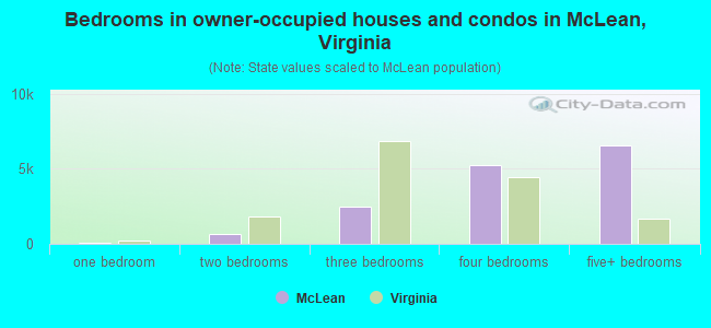 Bedrooms in owner-occupied houses and condos in McLean, Virginia