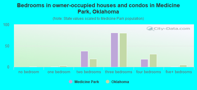 Bedrooms in owner-occupied houses and condos in Medicine Park, Oklahoma