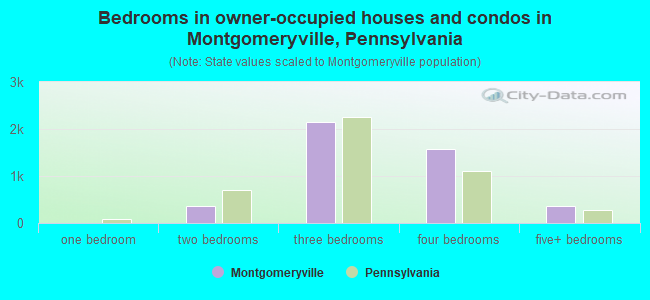 Bedrooms in owner-occupied houses and condos in Montgomeryville, Pennsylvania