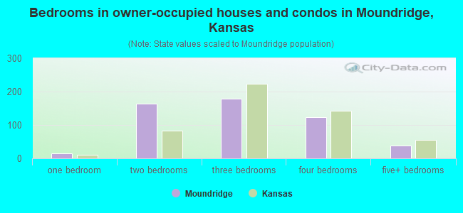 Bedrooms in owner-occupied houses and condos in Moundridge, Kansas