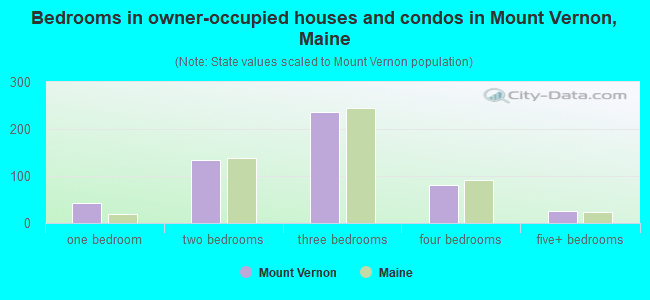 Bedrooms in owner-occupied houses and condos in Mount Vernon, Maine
