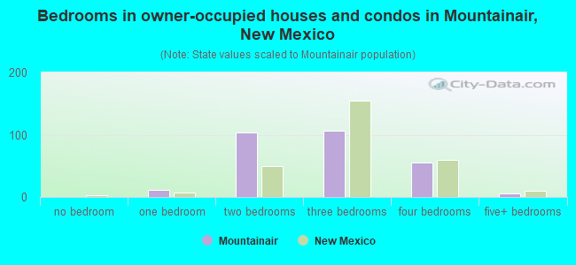 Bedrooms in owner-occupied houses and condos in Mountainair, New Mexico