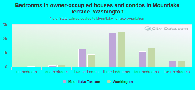 Bedrooms in owner-occupied houses and condos in Mountlake Terrace, Washington