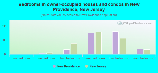 Bedrooms in owner-occupied houses and condos in New Providence, New Jersey