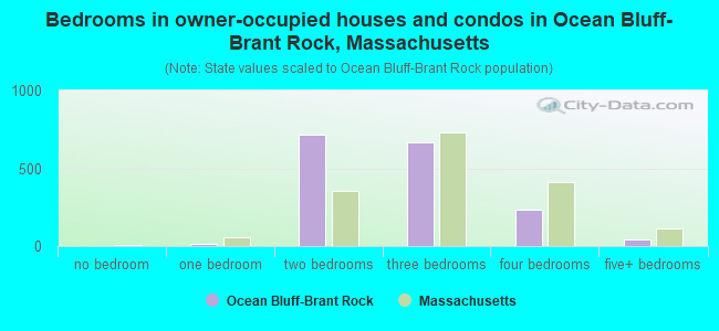 Bedrooms in owner-occupied houses and condos in Ocean Bluff-Brant Rock, Massachusetts