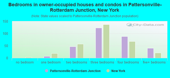 Bedrooms in owner-occupied houses and condos in Pattersonville-Rotterdam Junction, New York