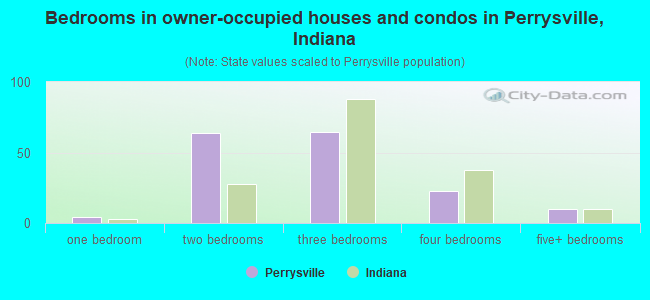 Bedrooms in owner-occupied houses and condos in Perrysville, Indiana