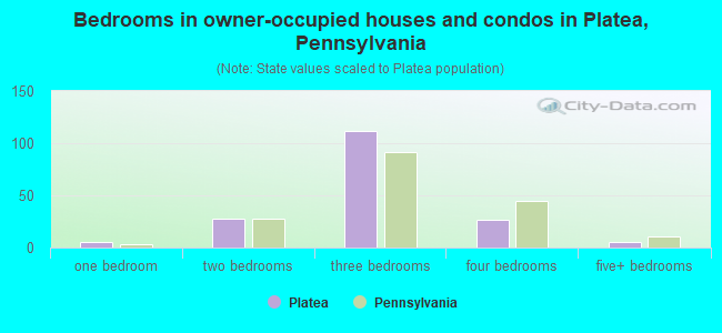Bedrooms in owner-occupied houses and condos in Platea, Pennsylvania