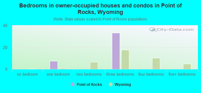 Bedrooms in owner-occupied houses and condos in Point of Rocks, Wyoming