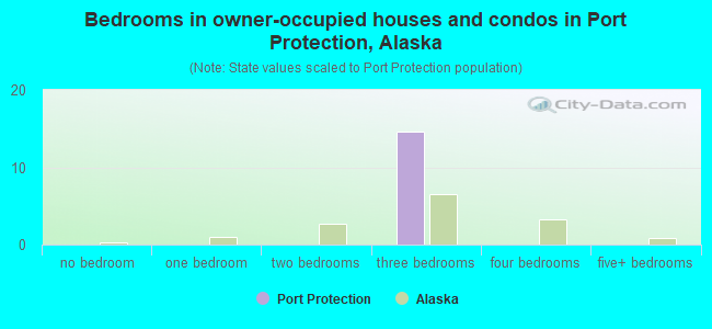 Bedrooms in owner-occupied houses and condos in Port Protection, Alaska