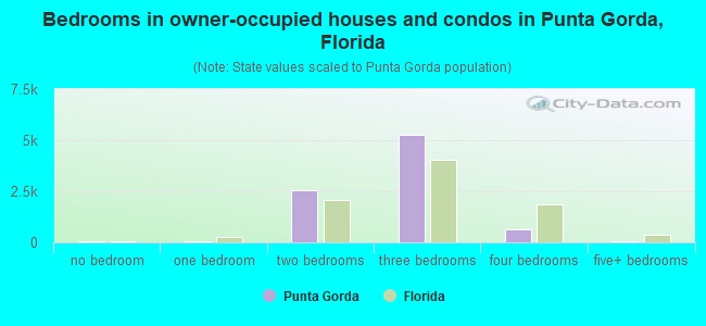 Bedrooms in owner-occupied houses and condos in Punta Gorda, Florida