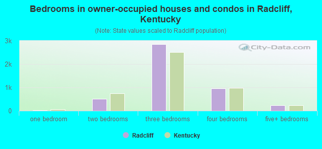 Bedrooms in owner-occupied houses and condos in Radcliff, Kentucky
