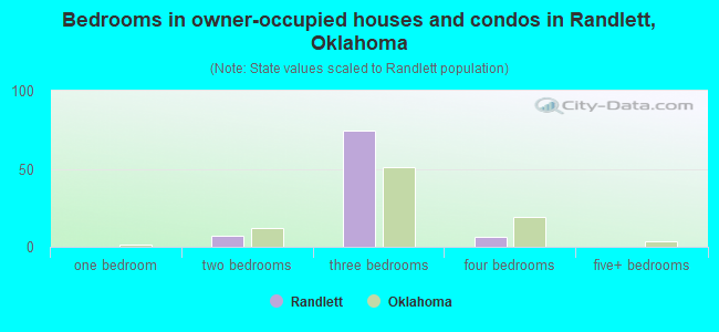 Bedrooms in owner-occupied houses and condos in Randlett, Oklahoma