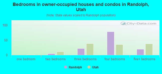 Bedrooms in owner-occupied houses and condos in Randolph, Utah