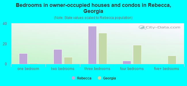 Bedrooms in owner-occupied houses and condos in Rebecca, Georgia