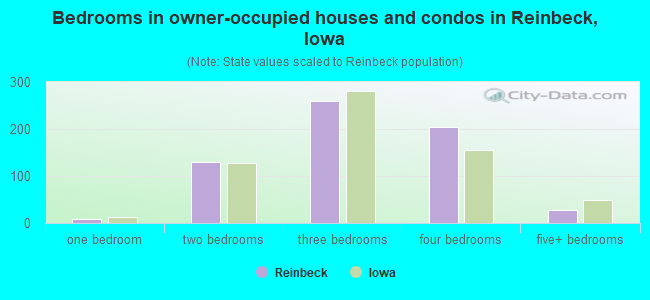 Bedrooms in owner-occupied houses and condos in Reinbeck, Iowa