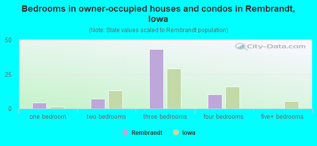 Bedrooms in owner-occupied houses and condos in Rembrandt, Iowa