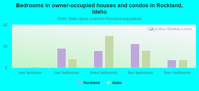 Bedrooms in owner-occupied houses and condos in Rockland, Idaho