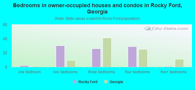Bedrooms in owner-occupied houses and condos in Rocky Ford, Georgia