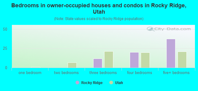 Bedrooms in owner-occupied houses and condos in Rocky Ridge, Utah