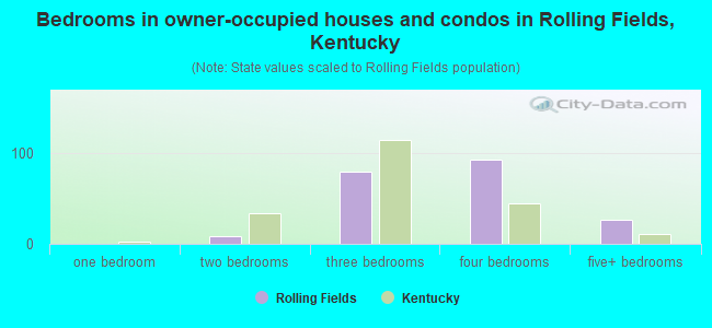 Bedrooms in owner-occupied houses and condos in Rolling Fields, Kentucky