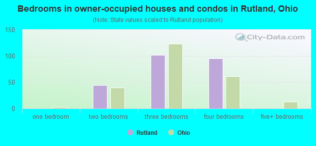 Bedrooms in owner-occupied houses and condos in Rutland, Ohio
