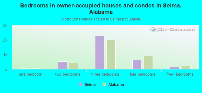 Bedrooms in owner-occupied houses and condos in Selma, Alabama