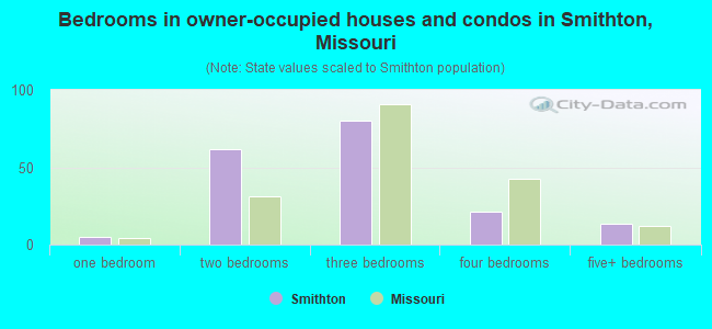 Bedrooms in owner-occupied houses and condos in Smithton, Missouri