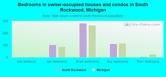 Bedrooms in owner-occupied houses and condos in South Rockwood, Michigan