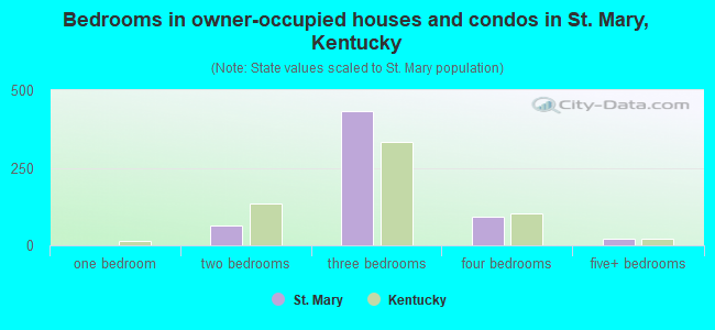 Bedrooms in owner-occupied houses and condos in St. Mary, Kentucky