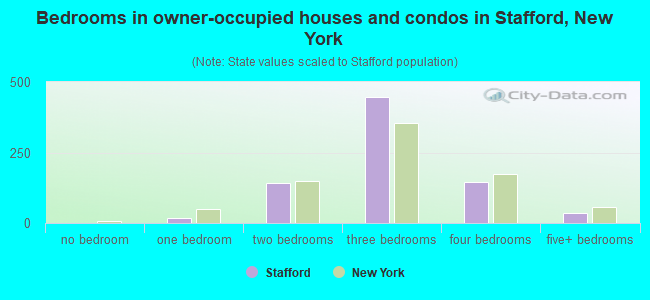 Bedrooms in owner-occupied houses and condos in Stafford, New York