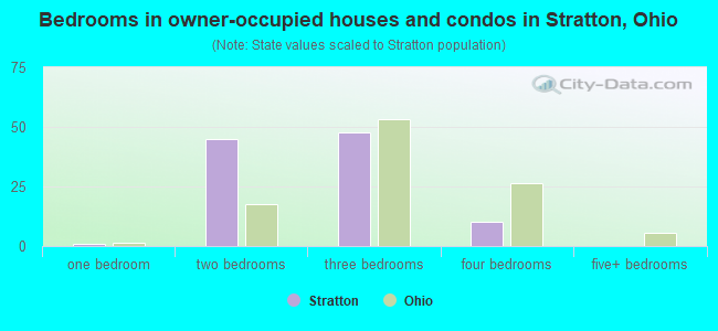 Bedrooms in owner-occupied houses and condos in Stratton, Ohio