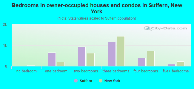 Bedrooms in owner-occupied houses and condos in Suffern, New York
