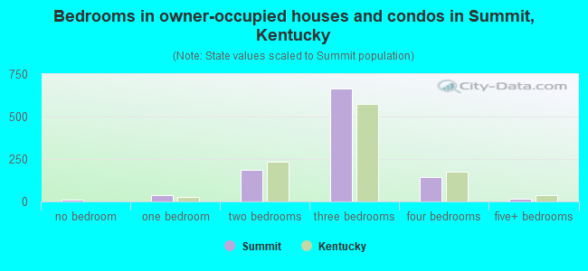 Bedrooms in owner-occupied houses and condos in Summit, Kentucky