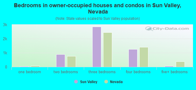 Bedrooms in owner-occupied houses and condos in Sun Valley, Nevada