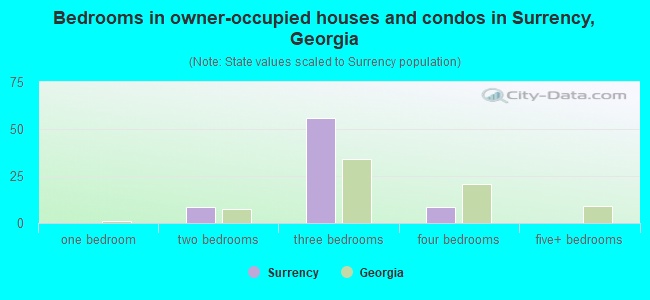 Bedrooms in owner-occupied houses and condos in Surrency, Georgia