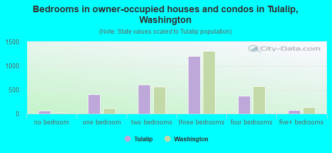 Bedrooms in owner-occupied houses and condos in Tulalip, Washington