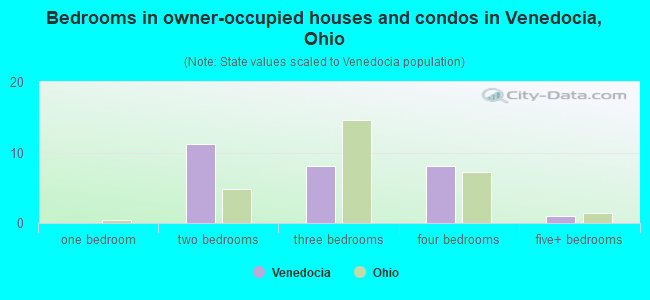 Bedrooms in owner-occupied houses and condos in Venedocia, Ohio