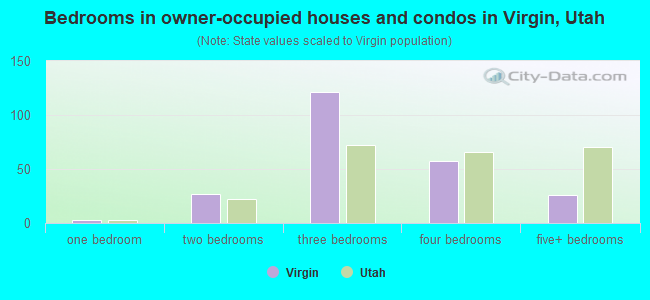 Bedrooms in owner-occupied houses and condos in Virgin, Utah
