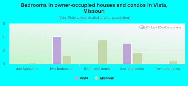 Bedrooms in owner-occupied houses and condos in Vista, Missouri