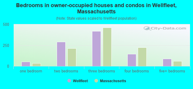 Bedrooms in owner-occupied houses and condos in Wellfleet, Massachusetts