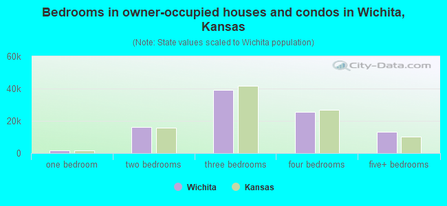 Bedrooms in owner-occupied houses and condos in Wichita, Kansas